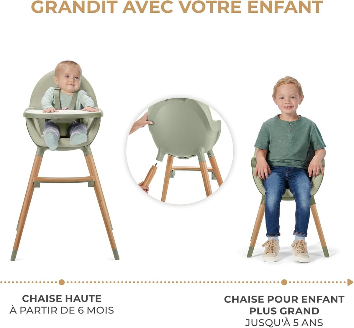 Kinderkraft FINI 2 Chaise Haute Bébé 2 en 1