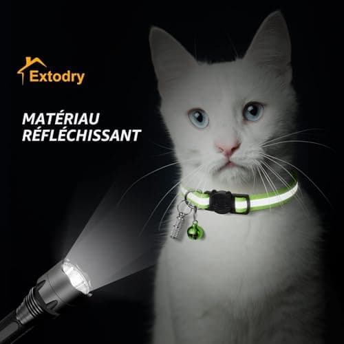 Collier chat Extodry ZPG-050, lot de 8 boucle clip