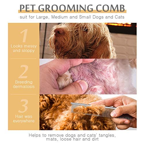 Peigne démêloir chien Boao acier inoxydable 19 cm