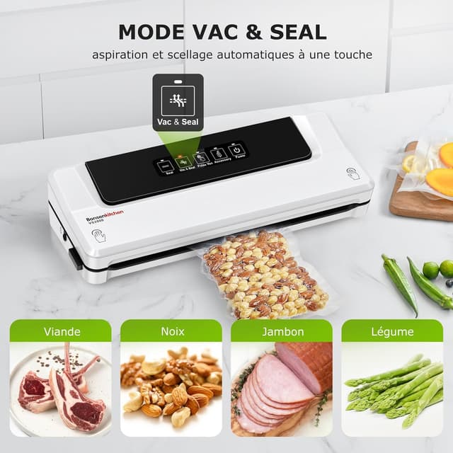 Machine Sous Vide Bonsenkitchen: Conservation Optimale des Aliments Blanche