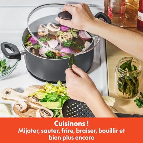 BELLA 21 Ustensiles Cuisine Inox 18/8 Noir