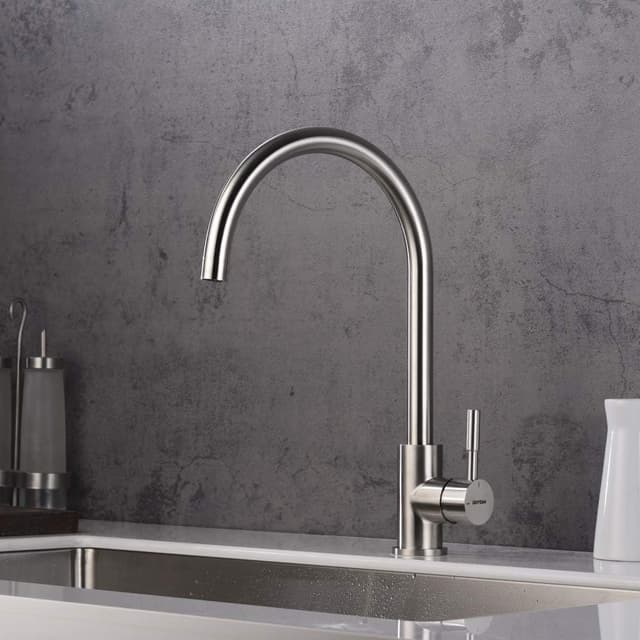 Robinet Cuisine GRIFEMA G4008 - Acier Inox, Arc Élevé, 360°