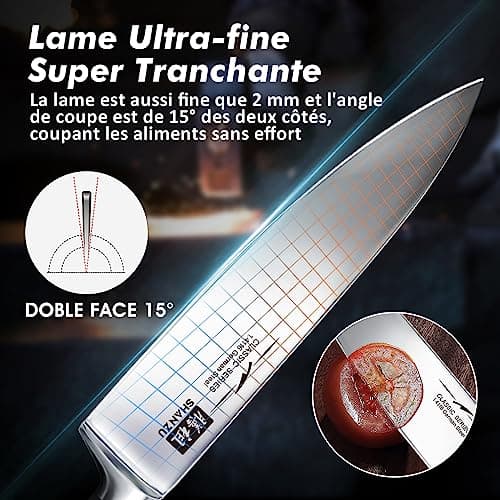 Set 3 couteaux de cuisine SHAN ZU acier allemand