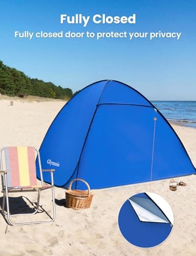 Tente de Plage Glymnis Pop Up avec Porte Zippée