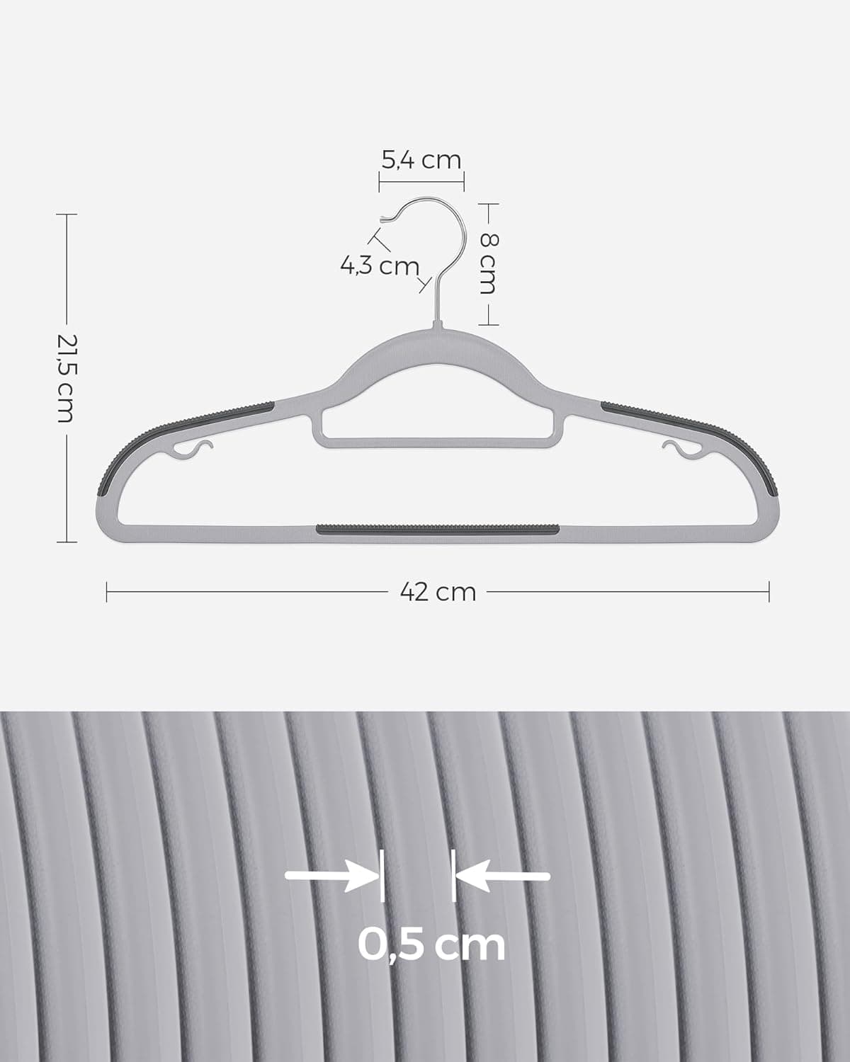 SONGMICS 50 Cintres Plastique Antidérapants