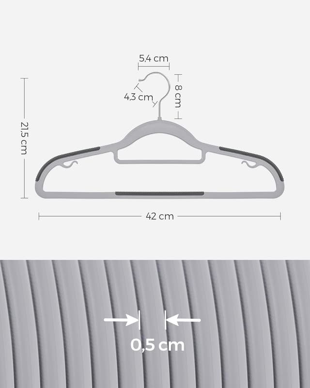 SONGMICS 50 Cintres Plastique Antidérapants