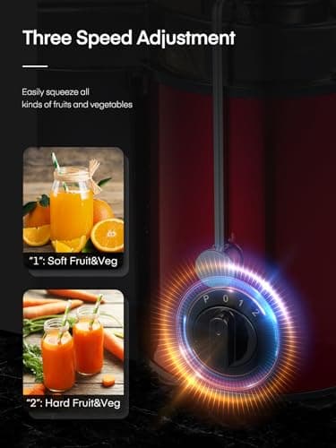 FOHERE 400W Centrifugeuse Jus 3V Rouge