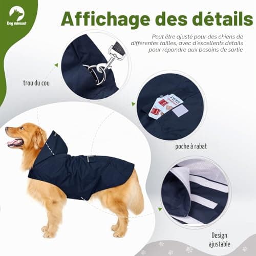 Imperméable Zellar à capuche pour chien moyen à grand