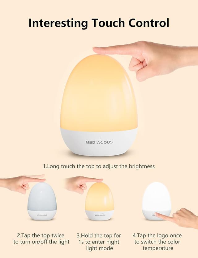 Veilleuse Bébé MediAcous - Lampe Nuit LED Dimmable