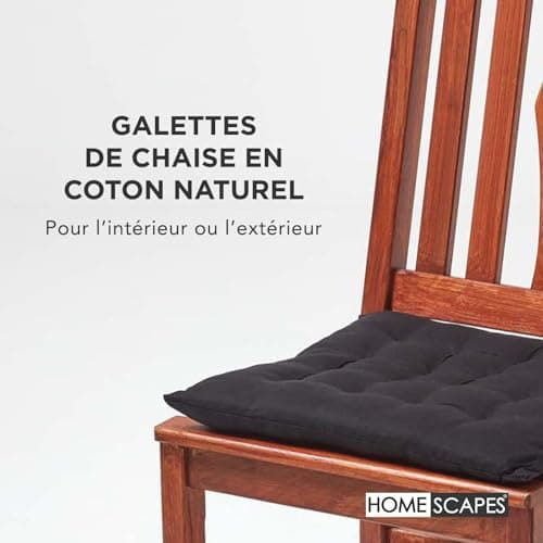 Galette de Chaise 40x40 Noir Lot 6