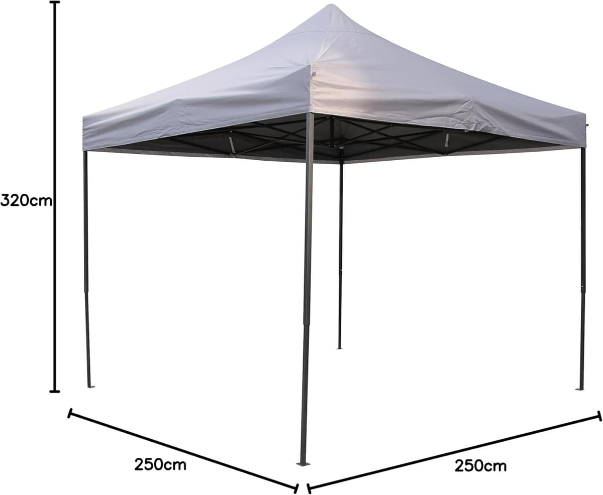 Tonnelle Pliante 3x3m  All Seasons Gazebos - Gris Métal