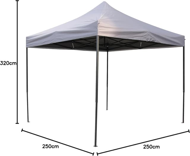 Tonnelle Pliante 3x3m  All Seasons Gazebos - Gris Métal