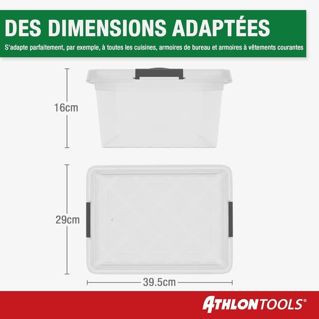 Boîtes de Rangement Empilables 12,5L - Lot de 4