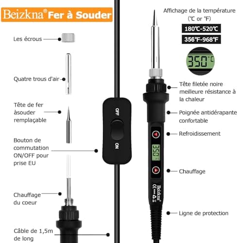 Fer a Souder 80W Temperature Reglable 180-520C