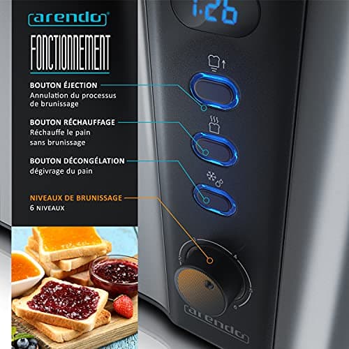 Grille-pain Arendo Frukost 4 tranches 1500W