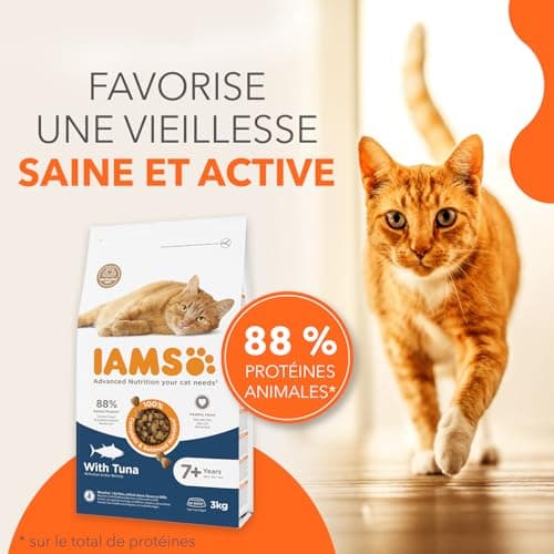 Croquettes IAMS Advanced Nutrition Chat Senior 7+ Thon 3 kg