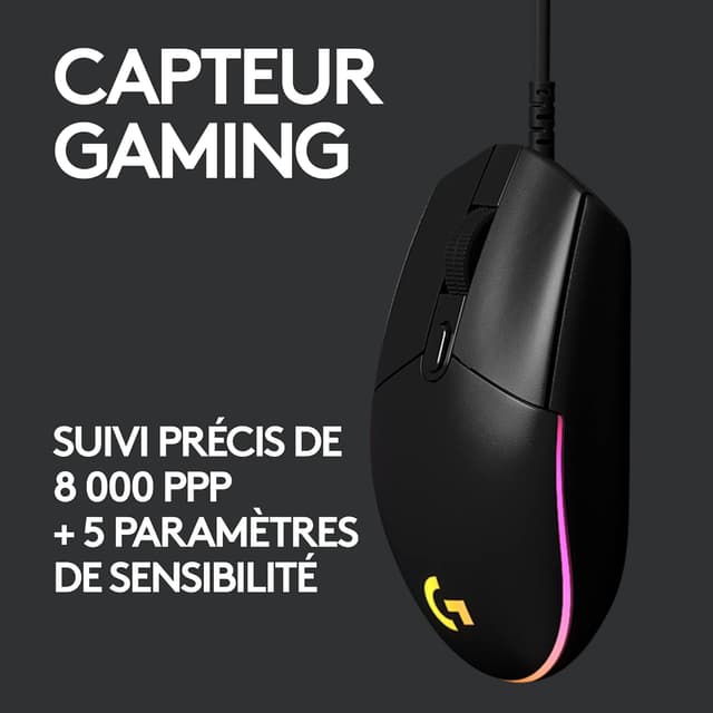 Souris Gaming Logitech G203 LIGHTSYNC - 8000 DPI