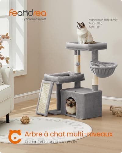Arbre à chat Feandrea 86 cm bas avec rampe d'accès