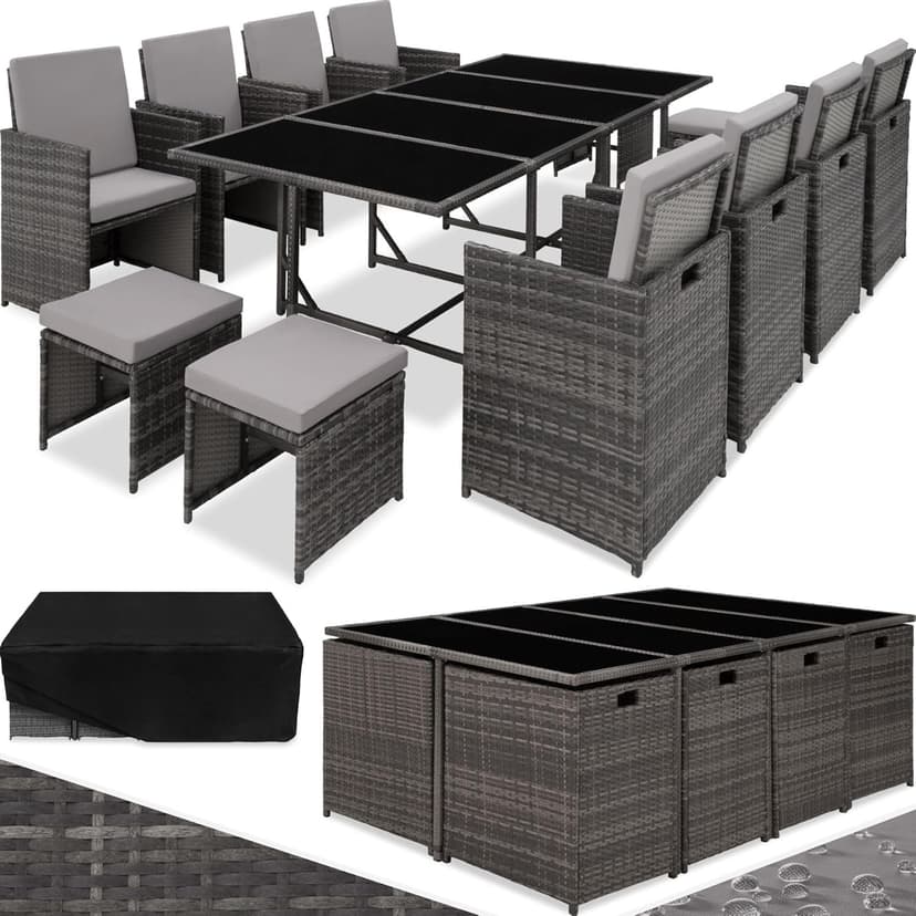 TecTake Salon Jardin Résine Tressée 8 Chaises