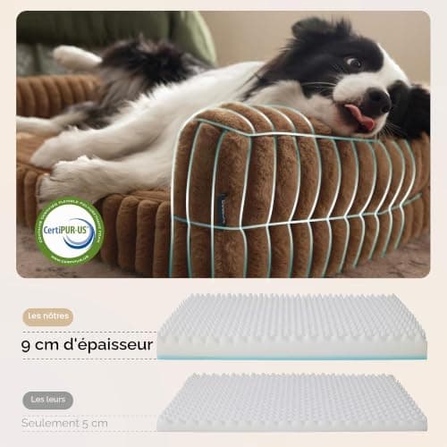Panier Bedsure Orthopédique 89x64 Velours Côtelé