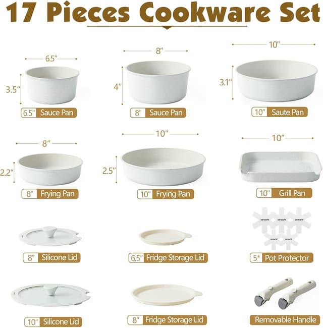 Batterie de Cuisine SENSARTE 17 Pièces