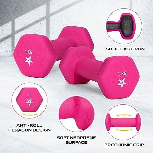 Yes4All Haltères 1 kg Rose Néoprène