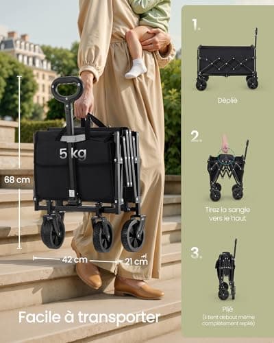 Chariot Pliable SONGMICS GFW909 90 L - Compact 5 kg