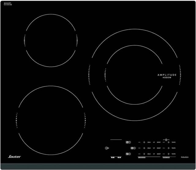 Sauter - SPI4360B - Plaque Induction - Table de Cuisson Encastrable - Noir - 3 Foyers - 7200W