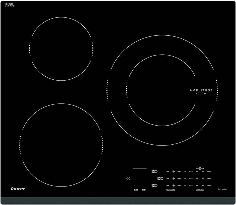 Sauter - SPI4360B - Plaque Induction - Table de Cuisson Encastrable - Noir - 3 Foyers - 7200W