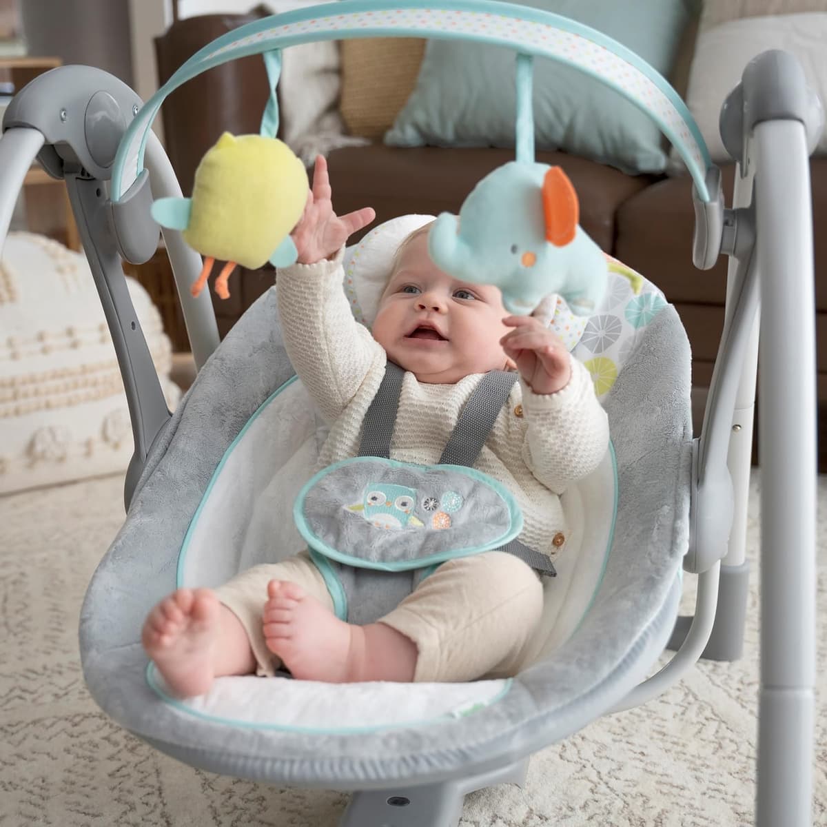 Balançoire Bébé Ingenuity Swing 'n Go - Hugs & Hoots
