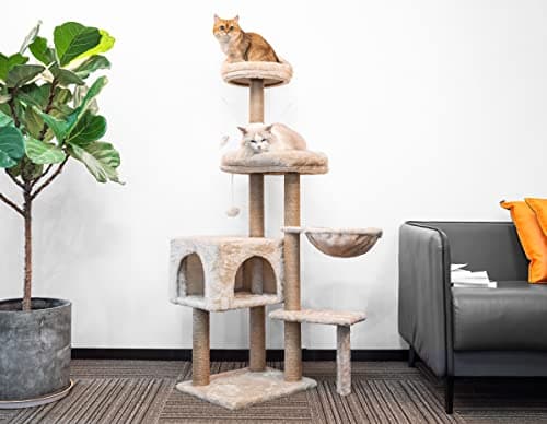 Arbre à chat HOMIDEC 145 cm à 7 poteaux sisal