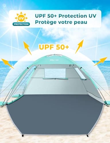 Tente de Plage Glymnis 2-3 Personnes avec Tapis