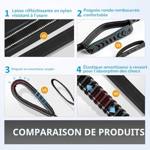 Laisse Iokheira Comoya 1,2-1,5 m à amortisseur