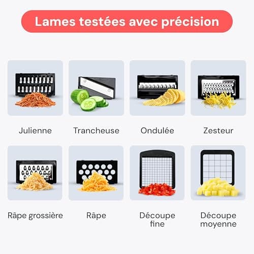 Fullstar Hachoir Legumes Multifonctions 8 en 1