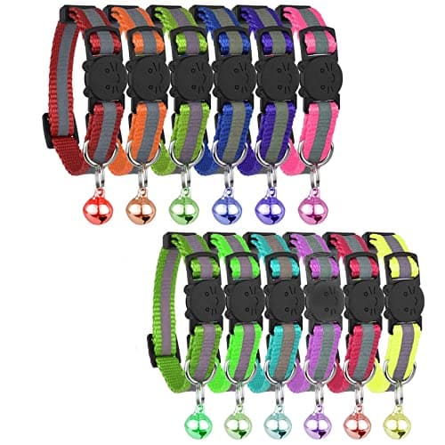 Lot de 12 colliers chat GingerUPer à boucle sécurité