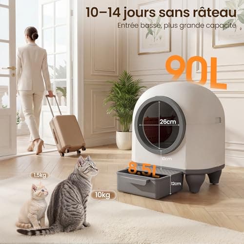 Litière Autonettoyante Devoko 90 L Multi-Chats