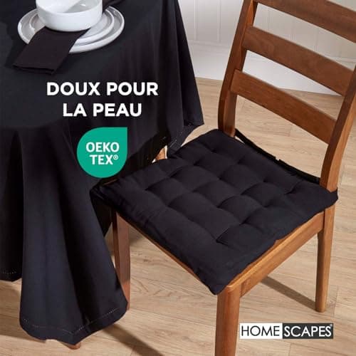 Galette de Chaise 40x40 Noir Lot 6