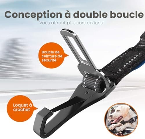 Ceinture voiture chien Iokheira 3 en 1 antichoc