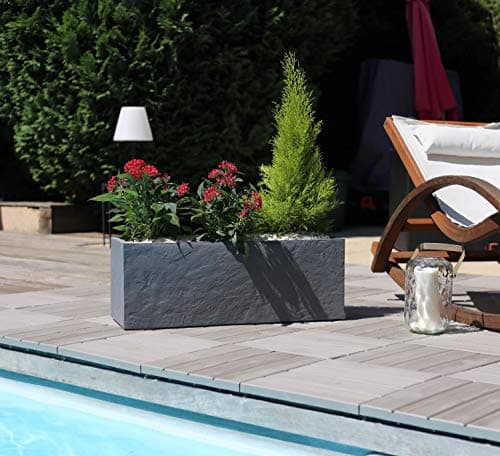 VolcaniaUp 57 L Jardiniere Gris Galet Deco Pierre