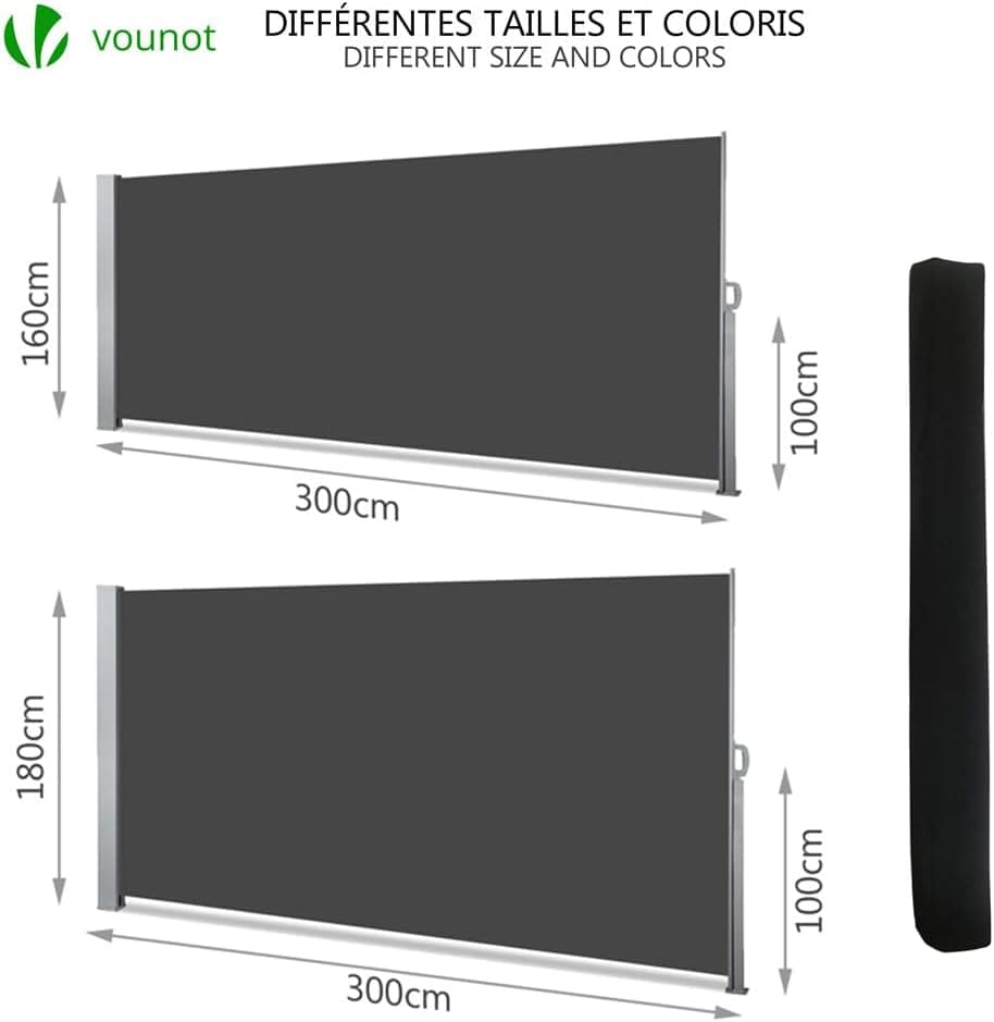 Paravent Rétractable VOUNOT® - Protection Solaire 180x300cm