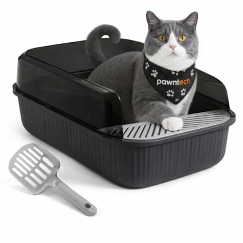 Bac à litière semi-ouvert PawnTech 51 cm Noir Sidéral