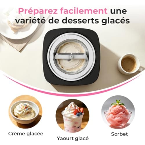 Sorbetière Turbine à Glace Vpcok 2L Inox Autonome