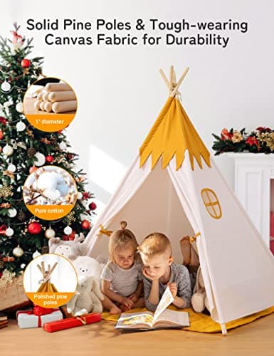 Tipi enfant besrey BR-H904 Poussin Jaune coton et pin