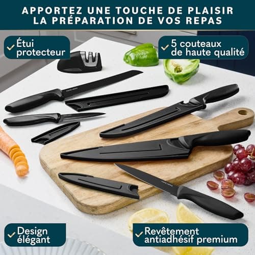Set de Couteaux Home Hero 11 Pièces Lames Noires