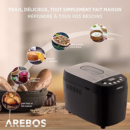 Machine à pain AREBOS 1500 g 15 programmes 850 W