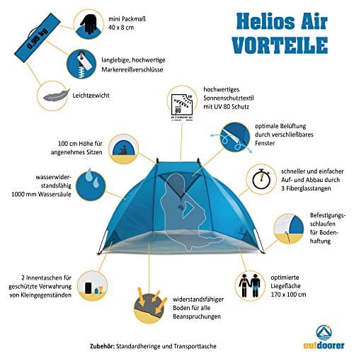 Abri de Plage Outdoorer Helios Air UV 80 Voyage