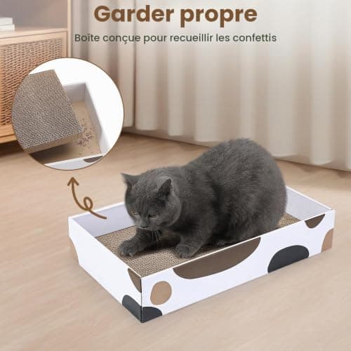 Griffoir chat carton PETTOM 3 plaques avec boîte