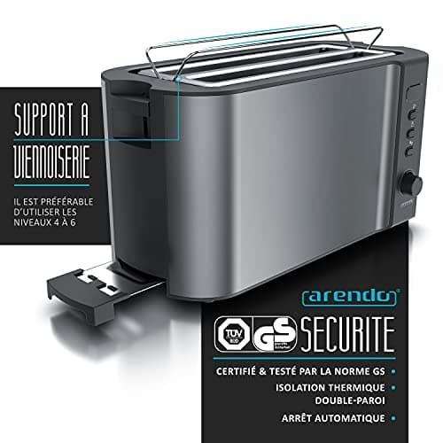Grille-pain Arendo Frukost 4 tranches 1500W