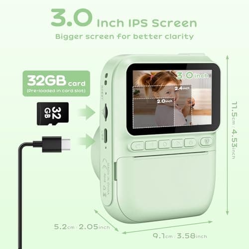 Appareil Photo Instantané Enfant GREENKINDER H2 14 MP