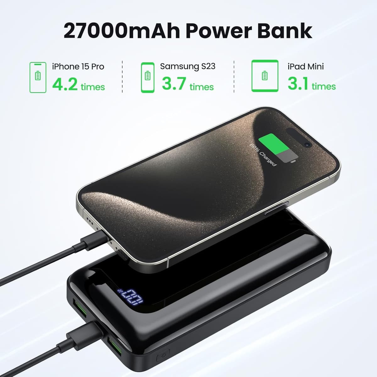 Batterie Externe 27000mAh 22,5W PD20W Bextoo